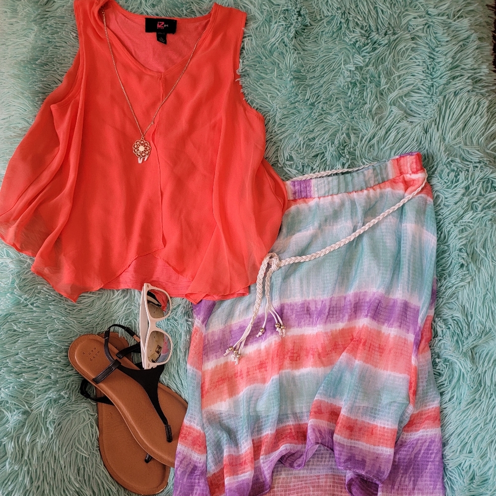 Tropical Girls blouse & skirt set! Soft & comfy!